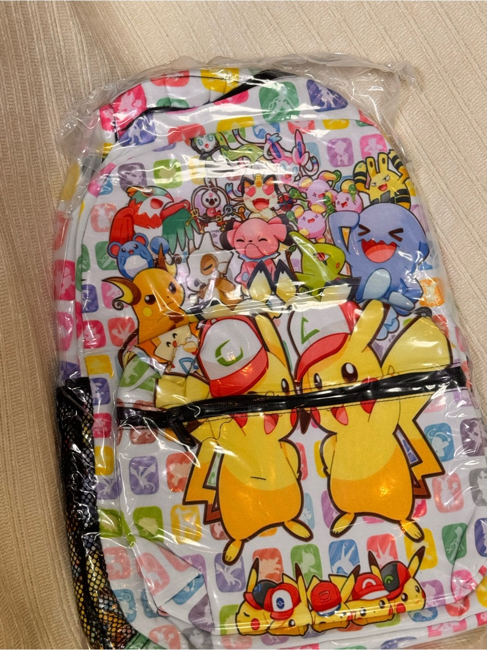 Kids Yellow Pikachu Character Backpack - Cute Printed School Bag